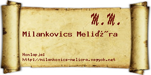 Milankovics Melióra névjegykártya